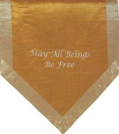 ヨガ フィットネス new Altar Cloth Or Wall Hangings - Embroidered - May All Beings Be Free - Iridescent Goldヨガ フィットネス new