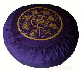 ヨガ フィットネス Boon Decor Meditation Cushion Zafu Lotus Enlightenment and Other Sacred Symbols (8 Auspicious Symbols Purple)ヨガ フィットネス