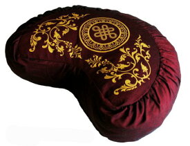ヨガ フィットネス Boon Decor Meditation Cushion Zafu Lotus Enlightenment Sacred Symbol (Crescent Eternal Knot Burgundy)ヨガ フィットネス