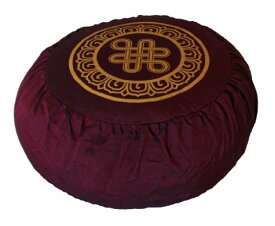 ヨガ フィットネス Boon Decor Meditation Cushion Zafu Lotus Enlightenment and Other Sacred Symbols (Eternal Knot Burgundy)ヨガ フィットネス