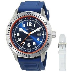 腕時計 ノーティカ メンズ NAD14005G Nautica Men's 'NSR 105 Box Set' Quartz Stainless Steel and Silicone Casual Watch, Color:Blue (Model: NAD14005G)腕時計 ノーティカ メンズ NAD14005G