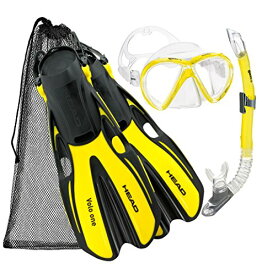 シュノーケリング マリンスポーツ HEAD Mares Marlin Mask Fin Snorkel Set with Shoulder Carry Bag (Yellow, L/XL, (10.5/13))シュノーケリング マリンスポーツ