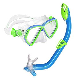 シュノーケリング マリンスポーツ 240370 U.S. Divers Junior Regal Kids Swimming Mask and Dry Top Snorkel Youth Combo Set, Blue/Greenシュノーケリング マリンスポーツ 240370