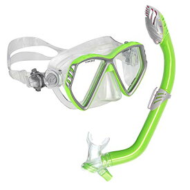 シュノーケリング マリンスポーツ 240375 U.S. Divers Junior Regal Kids Swimming Mask and Dry Top Snorkel Youth Combo Set, Slime Greenシュノーケリング マリンスポーツ 240375