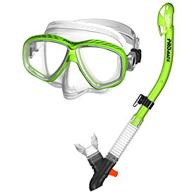シュノーケリング マリンスポーツ 285890-Green, Snorkeling Purge Mask and Dry Snorkel Combo Setシュノーケリング マリンスポーツ