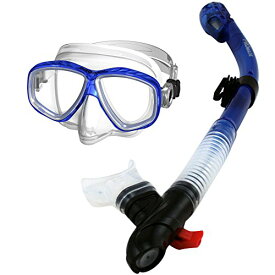 シュノーケリング マリンスポーツ 285890-tBlue, Snorkeling Purge Mask and Dry Snorkel Combo Setシュノーケリング マリンスポーツ