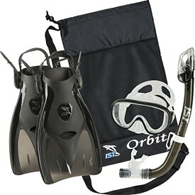 シュノーケリング マリンスポーツ IST Orbit Snorkel Set (Black, Small (2-5))シュノーケリング マリンスポーツ