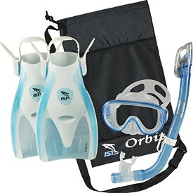 シュノーケリング マリンスポーツ IST Orbit Snorkel Set (White/Clear Blue, Small (2-5))シュノーケリング マリンスポーツ