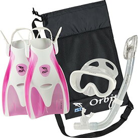 シュノーケリング マリンスポーツ IST Orbit Snorkel Set (White/Clear Pink, Small (2-5))シュノーケリング マリンスポーツ