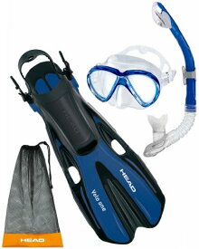 シュノーケリング マリンスポーツ HEAD by Mares Mask Fin Dry Snorkel Set, Blue - Largeシュノーケリング マリンスポーツ