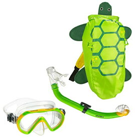 シュノーケリング マリンスポーツ HEAD Italian Collection Premium Youth Sea Pals Character Kids Mask Snorkel Set, Junior Snorkeling Gear - Ultra-Clear Tempered Glass Lens Snorkeling Set, Turtle (P-481256-TUR)シュノーケリング マリンスポーツ