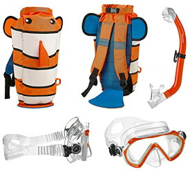 シュノーケリング マリンスポーツ HEAD Italian Collection Premium Youth Sea Pals Character Kids Mask Snorkel Set, Junior Snorkeling Gear - Ultra-Clear Tempered Glass Lens Snorkeling Set (Clownfish)シュノーケリング マリンスポーツ