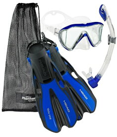 シュノーケリング マリンスポーツ Head Manta Mask Fin Snorkel Set, Metallic Blue - LGシュノーケリング マリンスポーツ