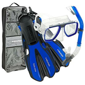 シュノーケリング マリンスポーツ HEAD Marlin Purge Mask/Snorkel/Fin Set Dry Set - Blue - Small/Mediumシュノーケリング マリンスポーツ
