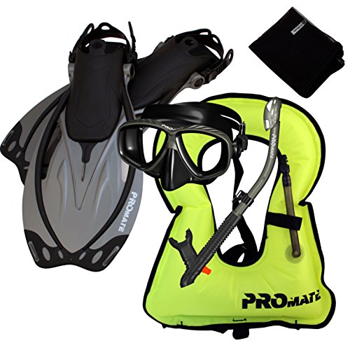無料ラッピングでプレゼントや贈り物にも 逆輸入並行輸入送料込 シュノーケリング マリンスポーツ 送料無料 ホットセール 楽天 Promate 859001-Ti Bk-MLXL Snorkeling Bag Vest Mask Fins Gear Mesh Snorkel Setシュノーケリング Dry