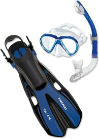 シュノーケリング マリンスポーツ HEAD by Mares Adult Marlin Mask, Snorkel and Fin Set (Blue, Small)シュノーケリング マリンスポーツ