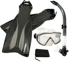 シュノーケリング マリンスポーツ Promate Side-View Mask Semi-Dry Snorkel Snorkeling Fins, Titanium, S/Mシュノーケリング マリンスポーツ