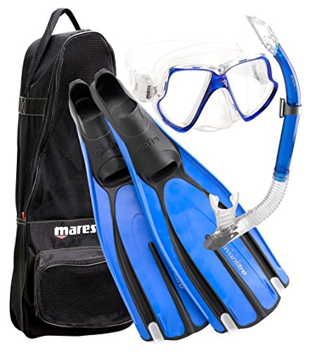 無料ラッピングでプレゼントや贈り物にも 逆輸入並行輸入送料込 シュノーケリング 返品不可 マリンスポーツ 送料無料 Mares Avanti TRE 最大85%OFFクーポン Scuba Diving with Snorkel 3.5 Carry Mask Set Bag BL- Fin 4.5シュノーケリング