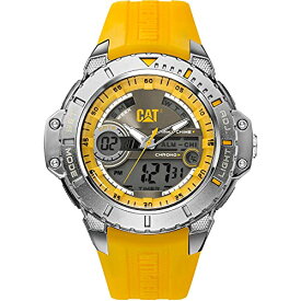 腕時計 キャタピラー メンズ タフネス 頑丈 MA15527137 CAT WATCHES Men's 'Anadigit' Quartz Stainless Steel and Rubber Casual, Color:Yellow (Model: MA15527137)腕時計 キャタピラー メンズ タフネス 頑丈 MA15527137
