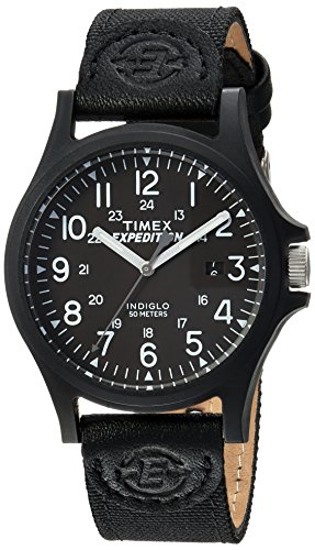 腕時計 タイメックス メンズ TW4B08100 Timex Men´s TW4B08100 Expedition Acadia Black Leather/Nylon Strap Watch腕時計 タイメックス メンズ TW4B08100