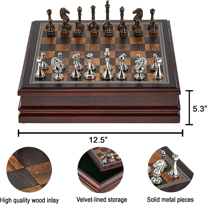 楽天市場】メタルチェスセット Chess クラシックゲームコレクション 
