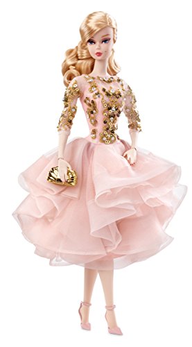 【即納】【送料無料】バービー人形 Barbie ブラッシュ＆ゴールド カクテルドレス DWF55 ファッションモデルコレクション シルクストーン  ゴールドラベル バービー | angelica