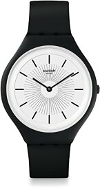 腕時計 スウォッチ レディース SVUB100 Swatch Skin Skinnoir White Dial Silicone Strap Unisex Watch SVUB100腕時計 スウォッチ レディース SVUB100