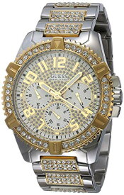 腕時計 ゲス GUESS メンズ U0799G4 GUESS Stainless Steel + Gold-Tone Crystal Embellished Bracelet Watch with Day, Date + 24 Hour Military/Int'l Time. Color: Silver + Gold-Tone (Model: U0799G4)腕時計 ゲス GUESS メンズ U0799G4