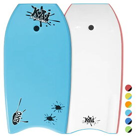 ボディボード マリンスポーツ Kai Bro Bodyboard Lightweight & Durable Leash Included Light Blue Red Rails 36"ボディボード マリンスポーツ