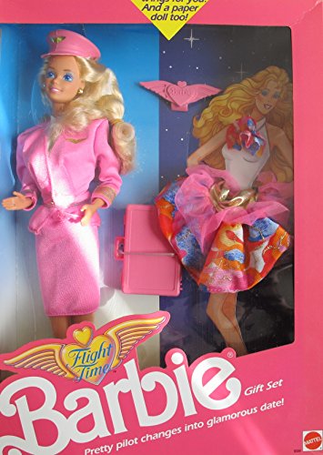 バービー バービー人形 【送料無料】Barbie FLIGHT TIME DOLL GIFT SET w Extra FASHION, BRIEF CASE & More! Change PRETTY PILOT Into GLAMOROUS DATE! (1989)バービー バービー人形