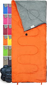 アウトドア キャンプ スリーピングバッグ アメリカ Lightweight Orange Sleeping Bag by RevalCamp. Indoor & Outdoor use. Great for Kids, Youth & Adults. Ultralight and Compact Bags are Perfect for Hiking, Baアウトドア キャンプ スリーピングバッグ アメリカ