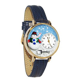腕時計 気まぐれなかわいい プレゼント クリスマス ユニセックス WHIMS-G1220008 Whimsical Gifts Snowman 3D Watch | Gold Finish Large | Unique Fun Novelty | Handmade in USA | Blue腕時計 気まぐれなかわいい プレゼント クリスマス ユニセックス WHIMS-G1220008