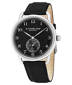 腕時計 ストゥーリングオリジナル メンズ Stuhrling Original Classic Dress Wrist Watch for Men, Swiss Analog Stainless Steel Quartz Wristwatch with Genuine Leather Strap (Black)腕時計 ストゥーリングオリジナル メンズ