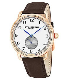 腕時計 ストゥーリングオリジナル メンズ Stuhrling Original Classic Dress Wrist Watch for Men, Swiss Analog Stainless Steel Quartz Wristwatch with Genuine Leather Strap (Brown/Rose Gold)腕時計 ストゥーリングオリジナル メンズ