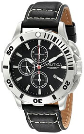 腕時計 ノーティカ メンズ N18641G Nautica Men's N18641G Bfd 101 "Dive Style" Stainless Steel Casual Watch with Leather Band腕時計 ノーティカ メンズ N18641G