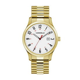 腕時計 ブローバ メンズ 44B117 Caravelle by Bulova Men's Traditional 3-Hand Date Quartz Gold Tone Stainless Steel Watch with Expansion Band Style: 44B117腕時計 ブローバ メンズ 44B117