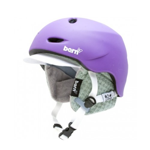 スノーボード ウィンタースポーツ 海外モデル ヨーロッパモデル アメリカモデル W3MPVXS Bern Berkeley Helmet with Knit 新作からSALEアイテム等お得な商品 代引き不可 満載 X-Small Visor Purple Matte