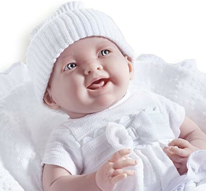 JCトイズ JC Toys 新生児 リアルな赤ちゃん人形 白のニット ベビードール 約39センチ お世話te angelica