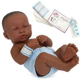 ジェーシートイズ 赤ちゃん おままごと ベビー人形 18506 JC Toys - La Newborn First Day African American| 14" Anatomically Correct Real Boy Baby Doll | All-Vinyl Baby Doll with Accessories| Made in Sジェーシートイズ 赤ちゃん おままごと ベビー人形 18506