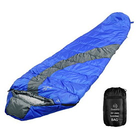 アウトドア キャンプ スリーピングバッグ アメリカ OuterEQ Compact Lightweight Mummy Sleeping Bag, Compression Sack Waterproof for Camping & Hiking & Backpacking (Blue/Grey Right)アウトドア キャンプ スリーピングバッグ アメリカ