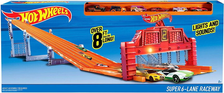 楽天市場】ホットウィール Hot Wheels スーパー6レーン レースウェイ 