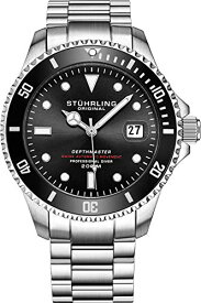 腕時計 ストゥーリングオリジナル メンズ Mens Automatic Stainless Steel Professional DEPTHMASTER Dive Watch, 200 Meters Water Resistant, Brushed and Beveled Bracelet with Divers Safety Clasp and Screw Down Crown (腕時計 ストゥーリングオリジナル メンズ