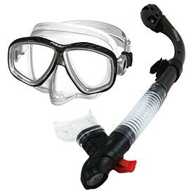 シュノーケリング マリンスポーツ 285890-Bk, Snorkeling Purge Mask and Dry Snorkel Combo Setシュノーケリング マリンスポーツ
