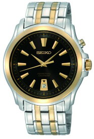 腕時計 セイコー メンズ SNQ120 Seiko Men's SNQ120 Silver And Gold Analog with Black Dial Watch腕時計 セイコー メンズ SNQ120