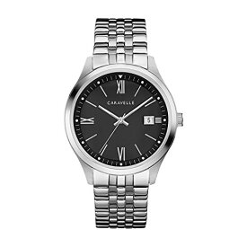 腕時計 ブローバ メンズ Caravelle by Bulova Men's Dress Quartz Silver Tone Stainless Steel Watch, Black Dial Style: 43B158腕時計 ブローバ メンズ