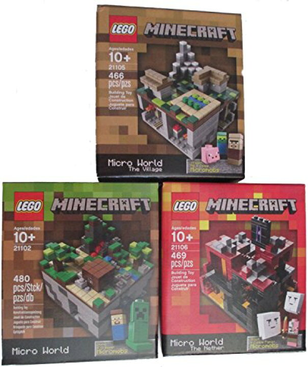 楽天市場 レゴ マインクラフト 送料無料 Minecraft Lego Collectible 3 Piece Set The Original Minecraft The Village The Nether Recommended Age 10 15 Yrs レゴ マインクラフト Angelica