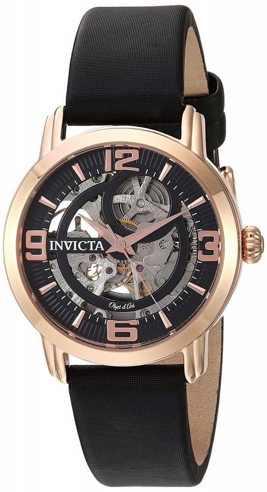 Watch Automatic-self-Wind Steel Stainless d'Art Objet Women's 【送料無料】Invicta レディース インビクタ インヴィクタ 腕時計 with レディース インビクタ インヴィクタ 22656)腕時計 (Model: 18 Black, Strap, Satin レディース腕時計