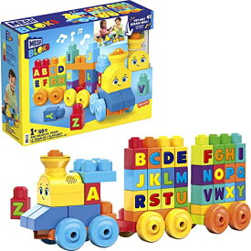 メガブロック メガコンストラックス 組み立て 知育玩具 MEGA BLOKS Fisher-Price ABC Blocks Building Toy, ABC Musical Train with 50 Pieces, Music and Sounds for Toddlers, Gift Ideas for Kidsメガブロック メガコンストラックス 組み立て 知育玩具