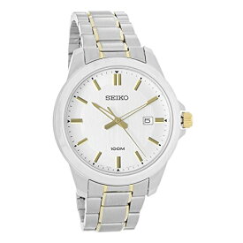 腕時計 セイコー メンズ Seiko Men Silver Dial Two Tone Plated Stainless Quartz Watch SUR247腕時計 セイコー メンズ