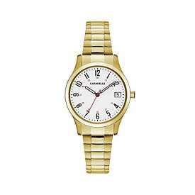 腕時計 ブローバ レディース Caravelle by Bulova Ladies' Traditional Quartz Gold-Tone Stainless Steel Expansion Band Watch, Style: 44M113腕時計 ブローバ レディース